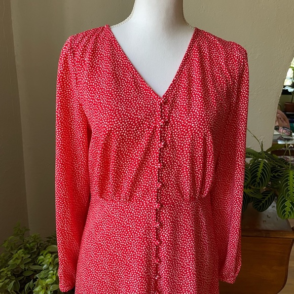 Loft vintage style button dress heart print - Picture 2 of 3